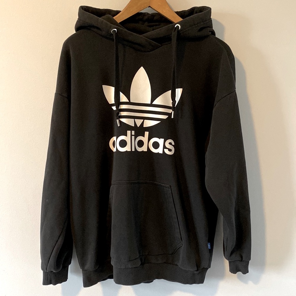 Adidas Black Sweater Hoodie Logo